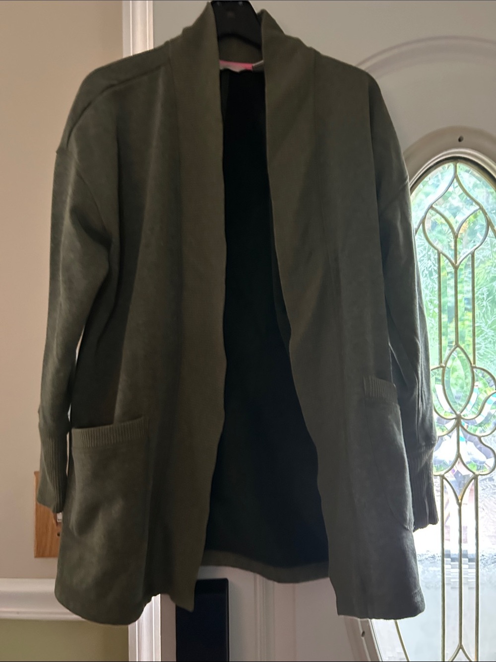 Isaacmizrahi live Olive Green Open Front Cardigan